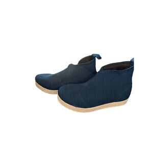 Charleston Shoe Co. Navy Charleston Linen‎ Espadrille Milly Platform Ankle Boot